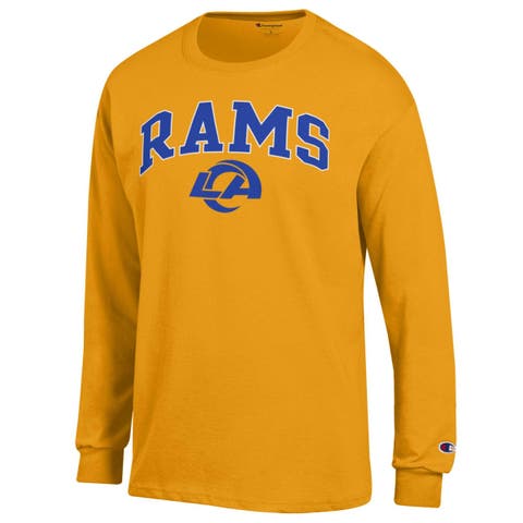 Men's Champion Gold Los Angeles Rams Arch Over Logo Long Sleeve T-Shirt