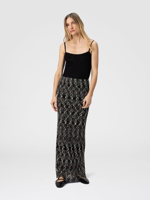 Missoni Long Pencil Skirt In Embroidered Lace In Black