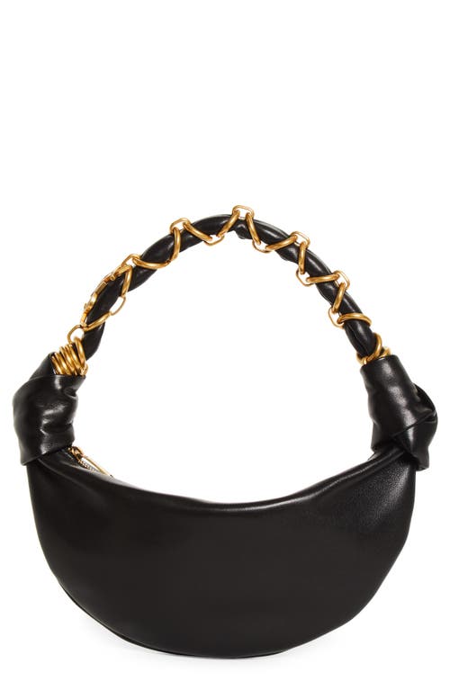 Saint Laurent Mini Amalia Suede Hobo Bag in Noir at Nordstrom
