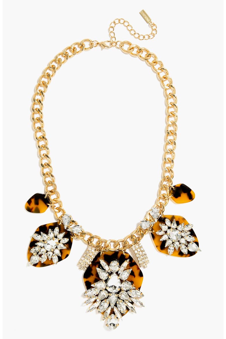 'Constellation' Frontal Necklace, Main, color, TORTOISE/ CLEAR/ GOLD