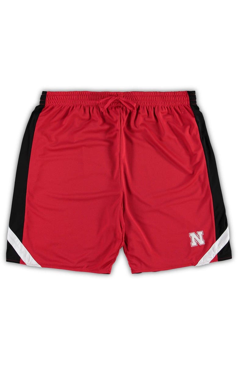 COLOSSEUM Men's Colosseum Scarlet/Black Nebraska Huskers Big & Tall Team Reversible Shorts, Alternate, color, 