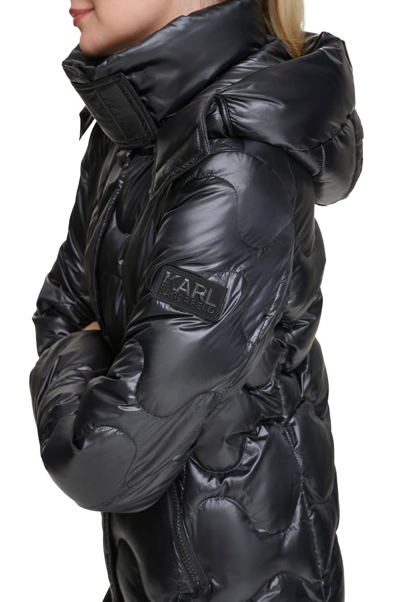 KARL LAGERFELD PARIS Onion Quilted Short Down & Feather Fill Coat, Alternate, color, 