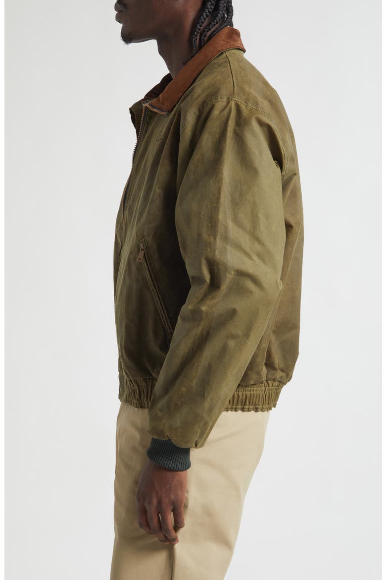 Backwoods Waxed Cotton Bomber Jacket, Alternate, color, LODEN GREEN