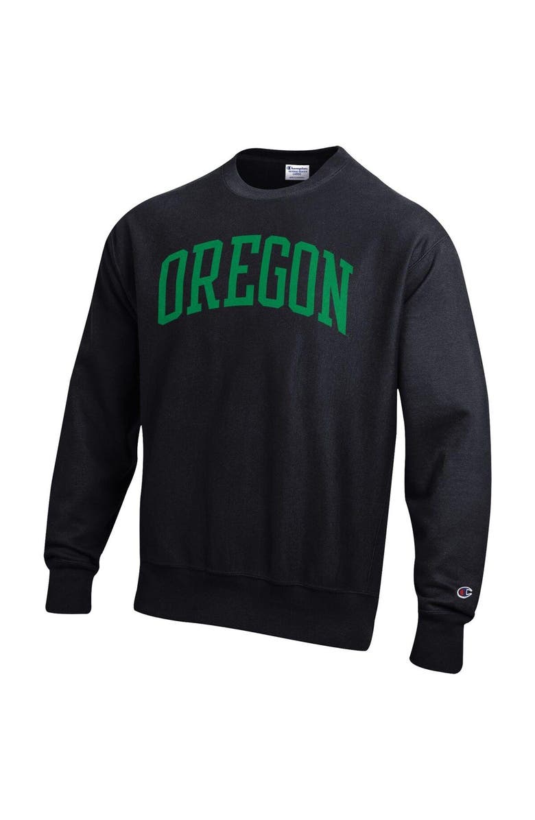 Champion Men's Champion Black Oregon Ducks Arch Reverse Weave Pullover Sweatshirt, Alternate, color, 