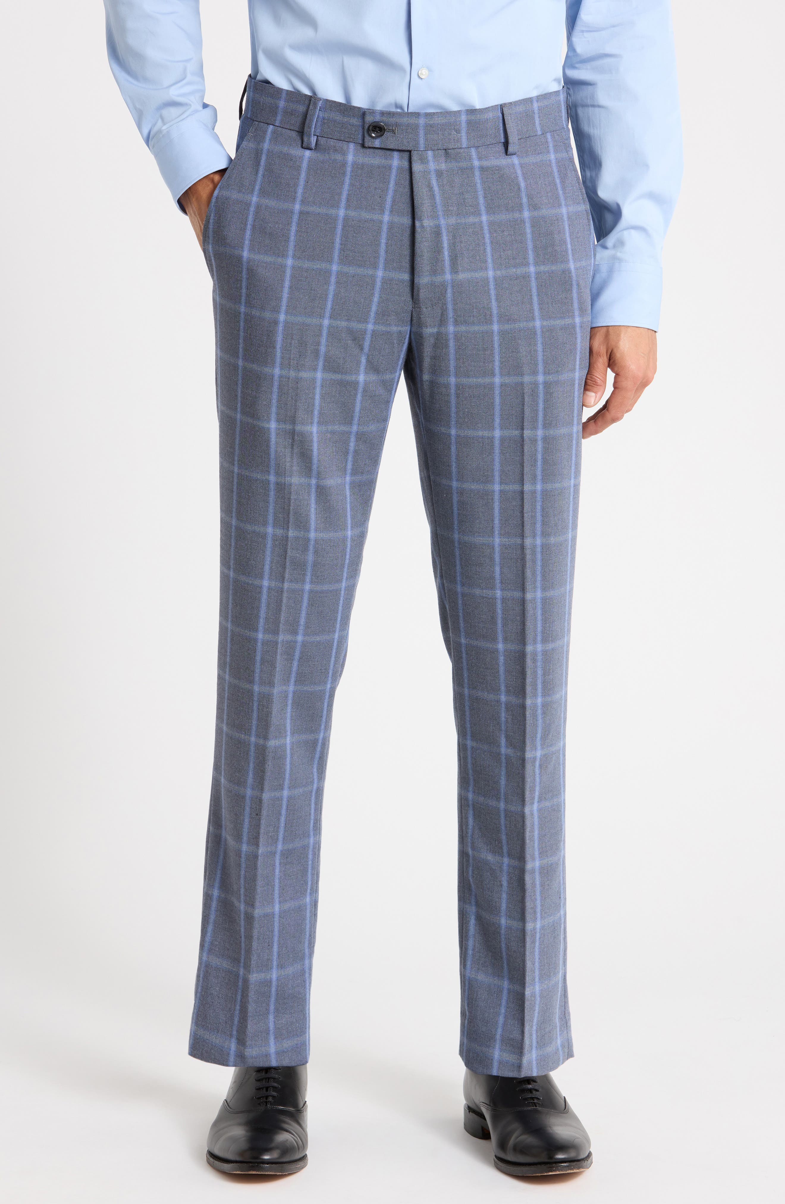 Original Penguin Flat Front Dye Plaid Dress Pants