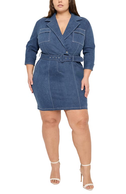As B Y Df Gianna Dress In Med Wash Denim