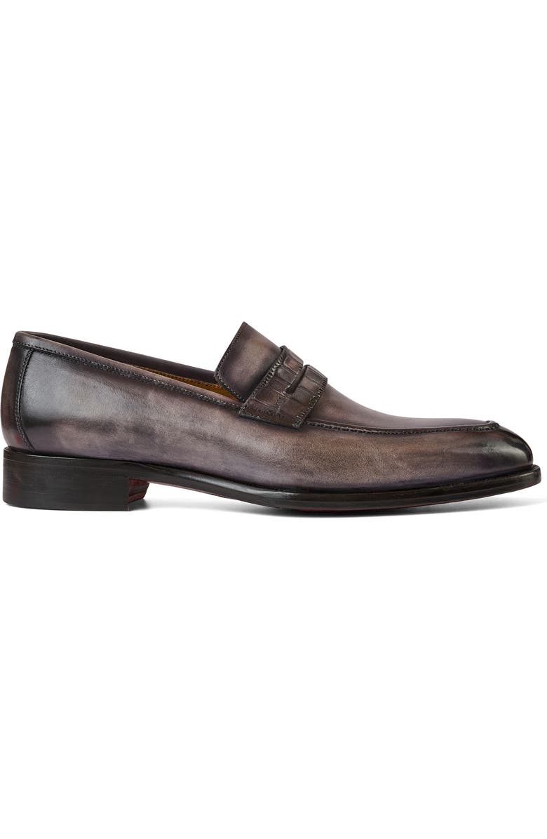 Bruno Magli Emilio Penny Loafer, Alternate, color, Grey/ Croc