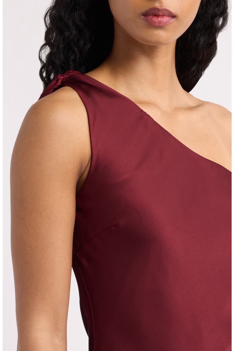 Bernice One-Shoulder Minidress, Alternate, color, BURGUNDY BRG