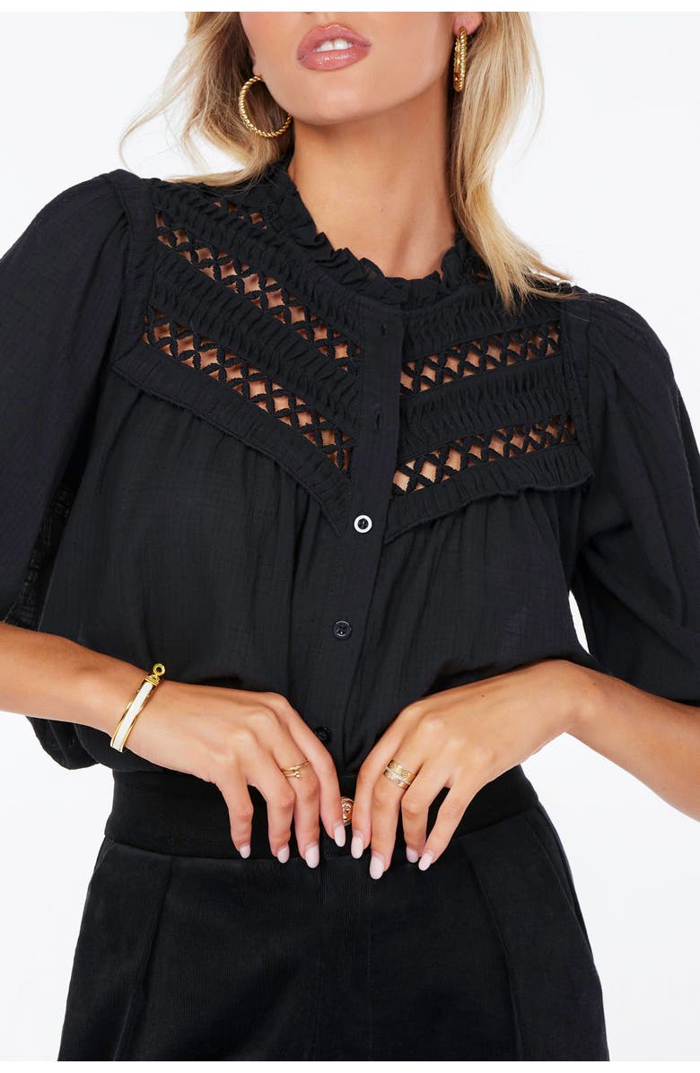 Bishop + Young Chelsea Detail Blouse, Alternate, color, Soft Black