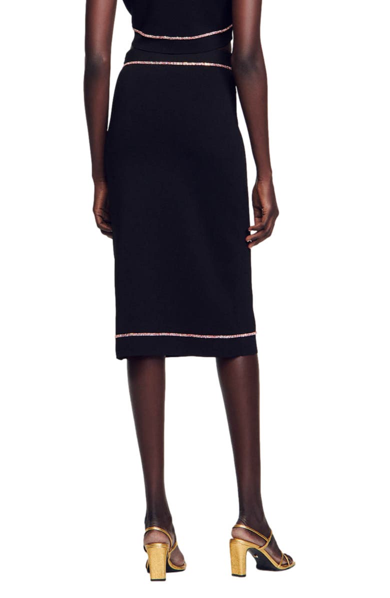 SANDRO Elisa Snap Front Midi Skirt, Alternate, color, 