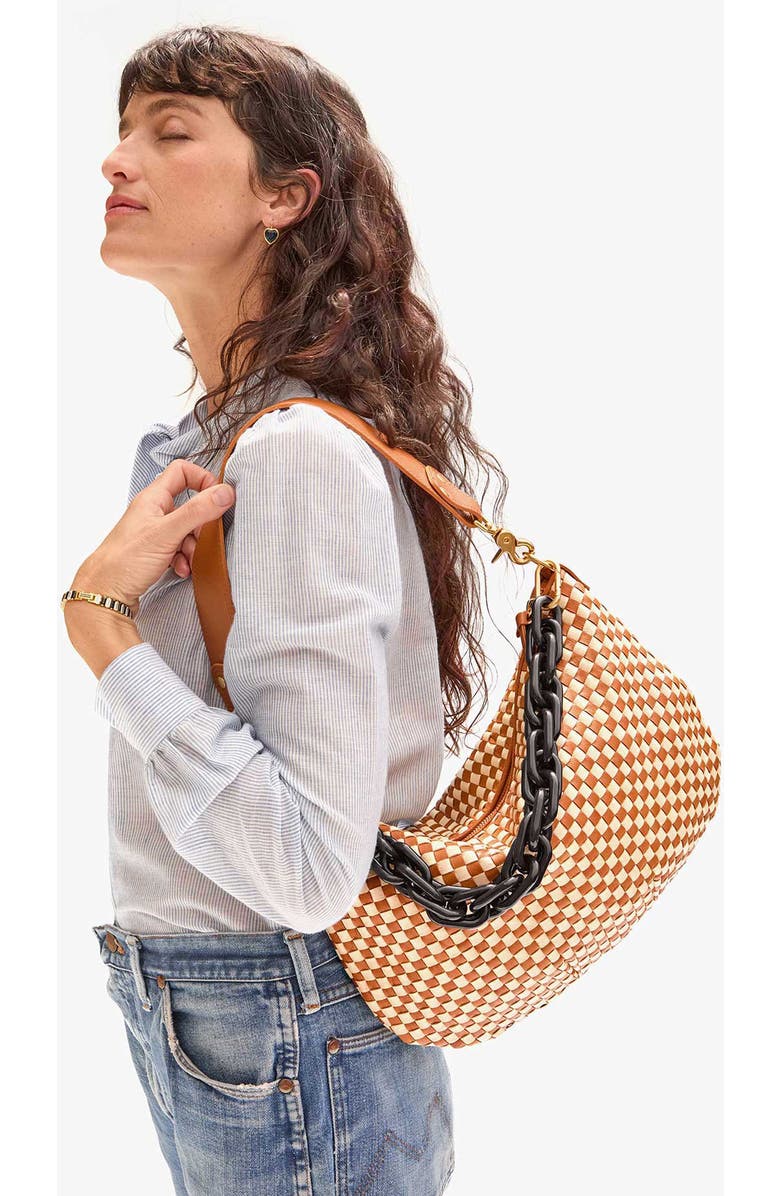 Clare V. Moyen Woven Leather Messenger Bag, Alternate, color,