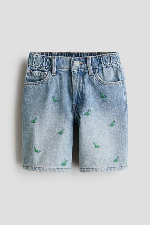 Embroidery-detail Denim Shorts