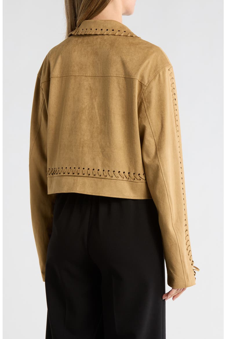 Wren Faux Suede Whipstitched Crop Jacket, Alternate, color, TAN
