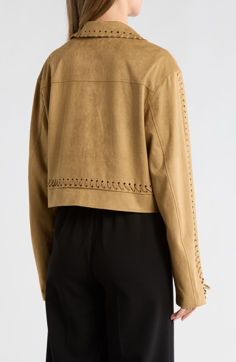 AREA STARS Wren Faux Suede Whipstitched Crop Jacket, Alternate, color, Tan