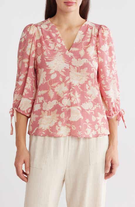 Renee C Floral Puff Sleeve Blouse