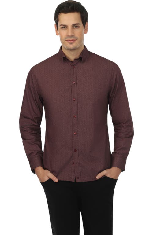 Vustra Maple Grove Print Button-down Shirt In Maroon