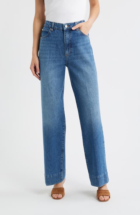 パンツ FRAME Women Straight Pants WP25DSTB03DE HOMR BLUE Women's FRAME Straight-Leg Pants | Nordstrom