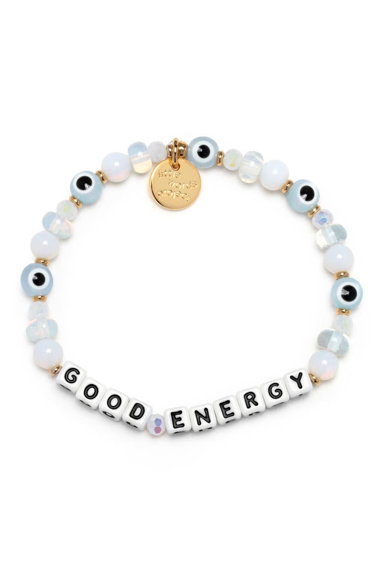 Good Energy Beaded Stretch Bracelet, Main, color, WHITE