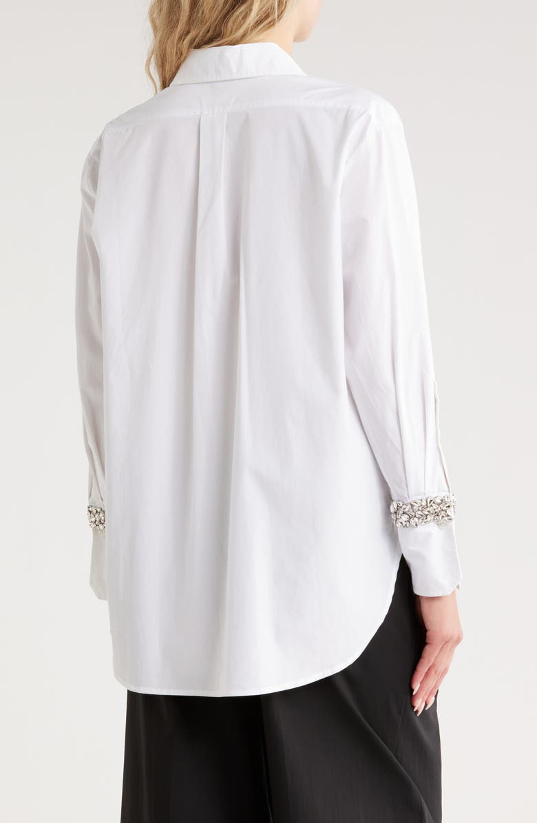 A.L.C. Calvin Crystal Embellished Cuff Button-Up Shirt, Alternate, color, 