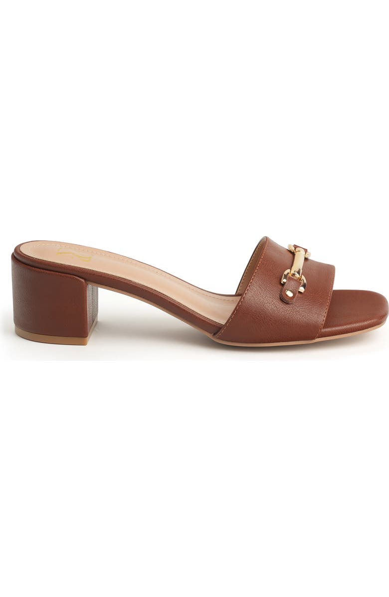 NEW YORK AND COMPANY Maxine Bit Slide Sandal, Alternate, color, Cognac/Brown