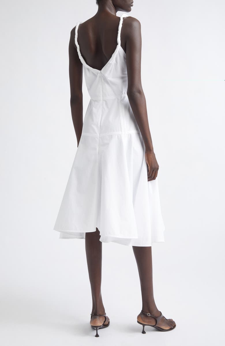 Proenza Schouler Leo Classic Cotton Shirting Midi Dress, Alternate, color, Optic White