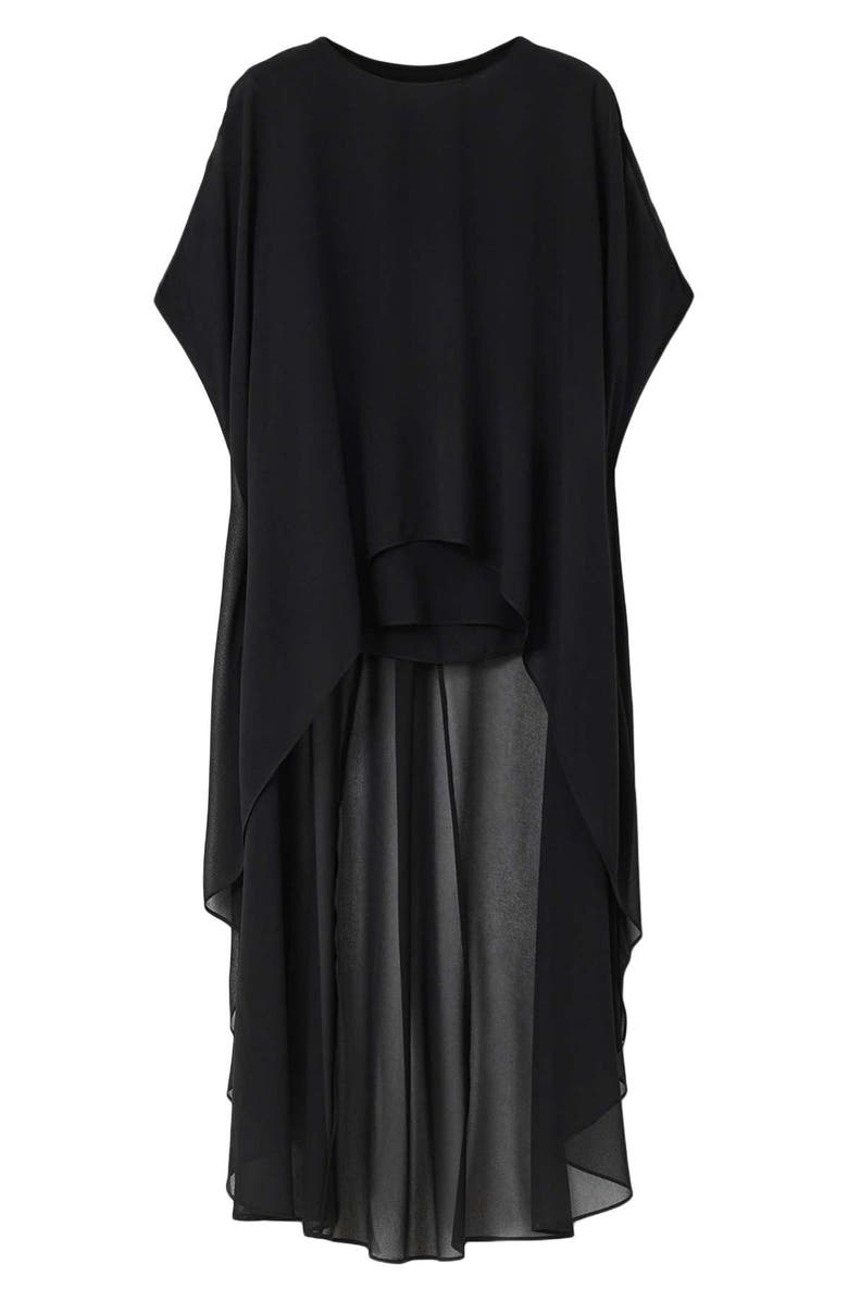 AllSaints Jamie Sheer High Low Top, Alternate, color, Black