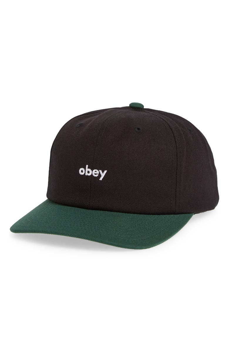 Obey Colorblock Logo Twill Baseball Cap, Main, color, 