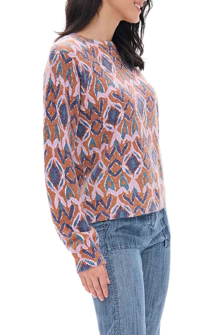 Noa Textured Ikat Sweater, Alternate, color, BRAN