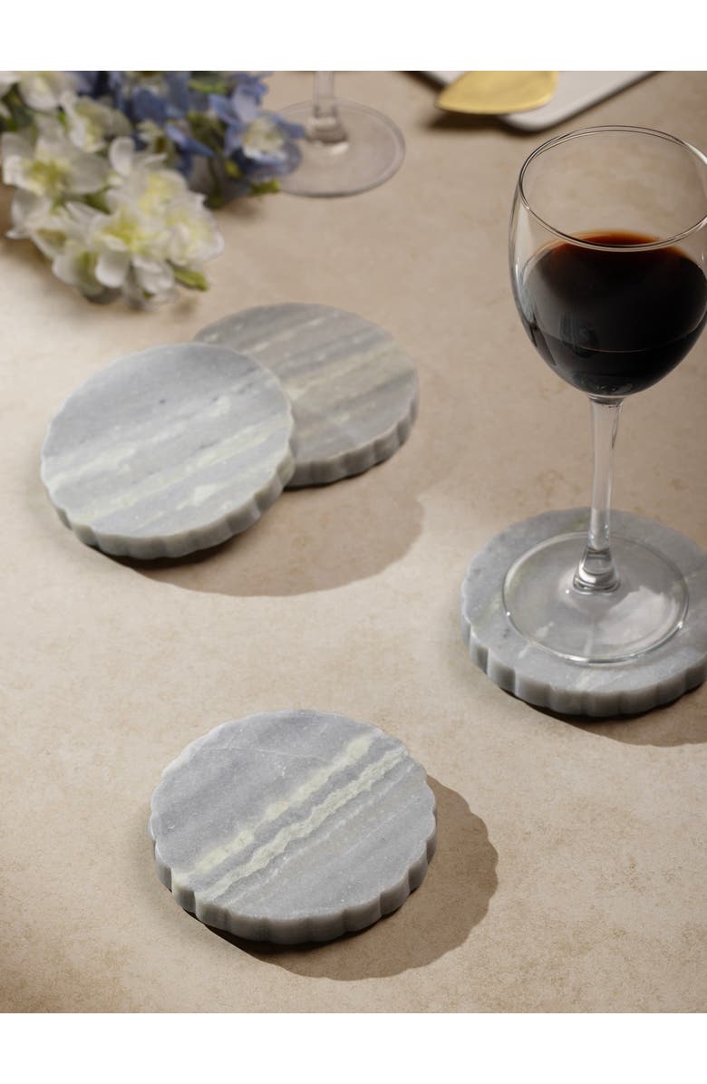 GAURI KOHLI Sierra Green Onyx Coasters, Set of 4, Alternate, color, Green