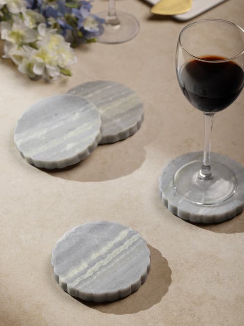Gauri Kohli Sierra Green Onyx Coasters, Set Of 4 In Green