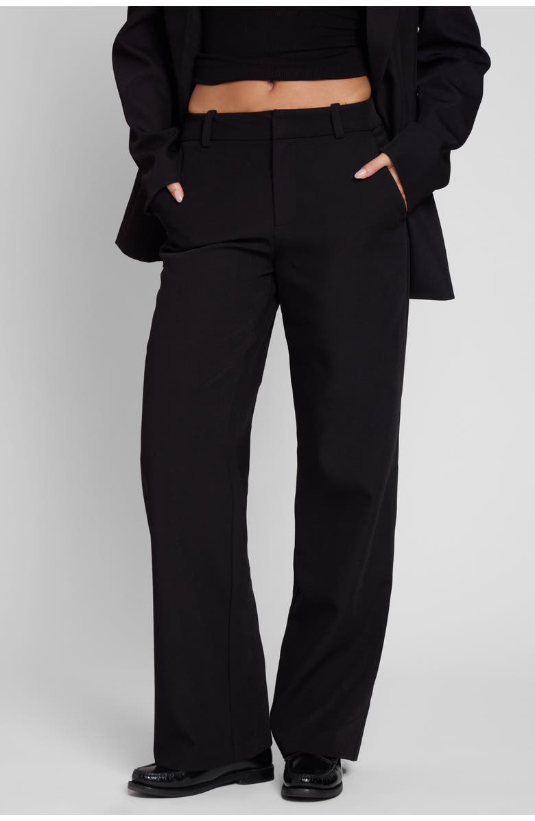 LEAU Classic Column Straight Trousers, Alternate, color, Black