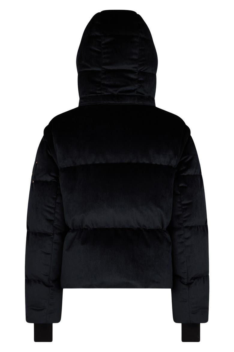 Misti Water & Wind Resistant 800 Fill Power Down Convertible Velour Jacket, Alternate, color, BLACK