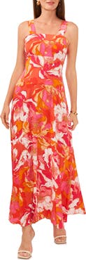 Vince Camuto Print Tiered Maxi Dress