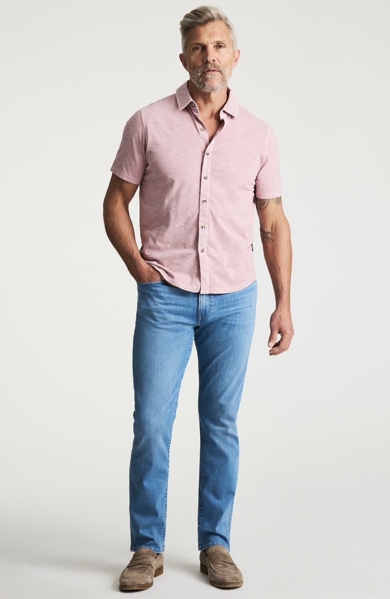 34 Heritage Short Sleeve Slub Cotton Jersey Button-Up Shirt, Alternate, color,