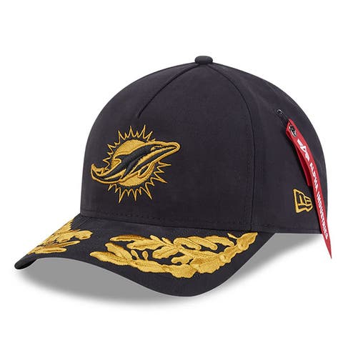 Men's New Era x Alpha Industries  Black Miami Dolphins A-Frame 9FORTY Adjustable Hat
