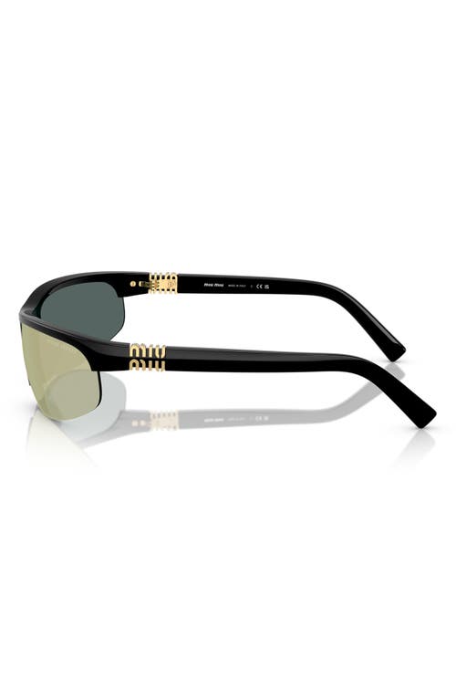 Miu Miu 70mm Oversize Oval Semirimless Sunglasses In Black