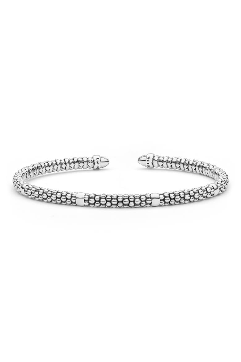 Signature Caviar Sterling Silver & 14k Gold Diamond Cuff, Alternate, color, TWO-TONE
