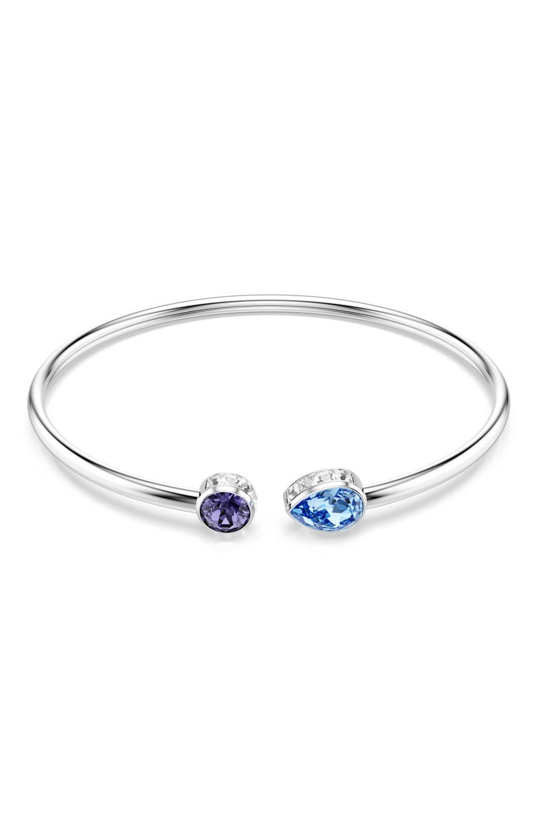 Swarovski Chroma Open Bangle Bracelet, Main, color, Silver/ Multi