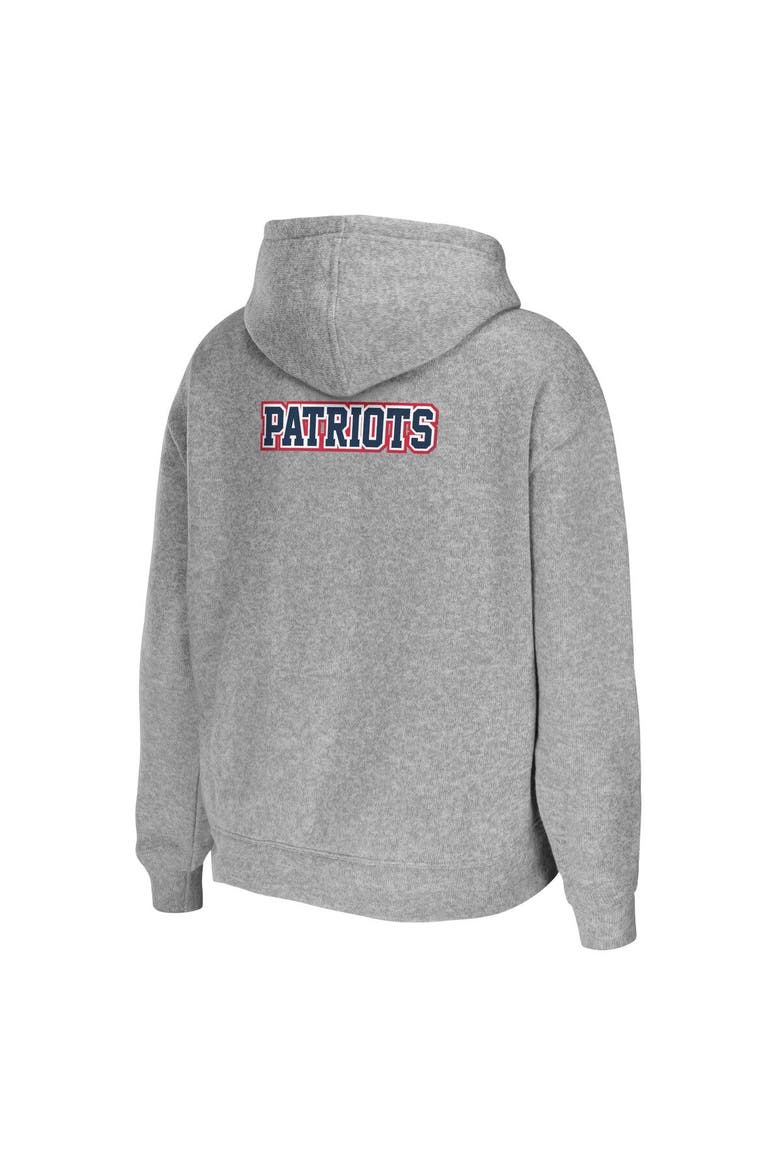 Women's WEAR by Erin Andrews Heather Gray New England Patriots Plus Size Full-Zip Hoodie, Alternate, color, Heather Gray