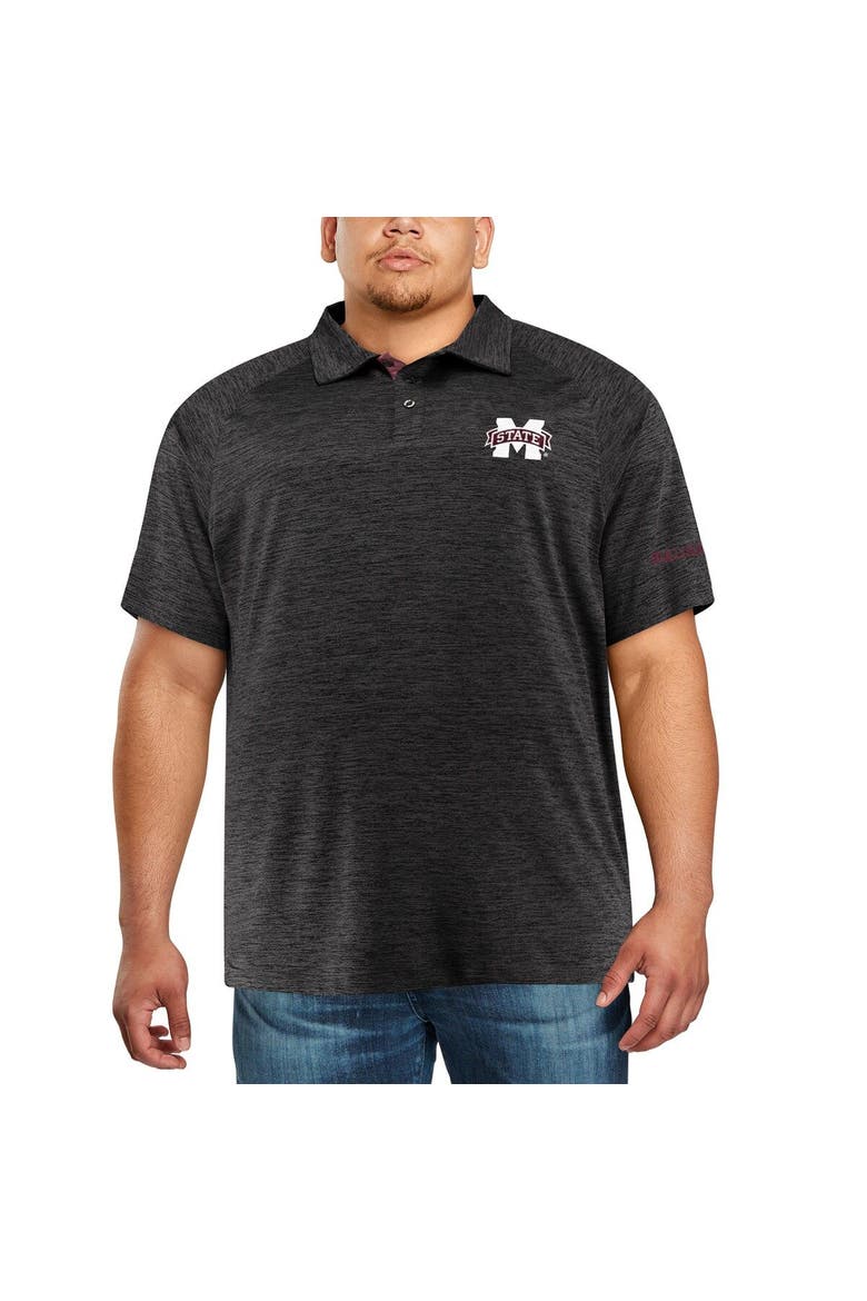 Men's Colosseum Black Mississippi State Bulldogs Big & Tall Down Swing Polo, Alternate, color, Black