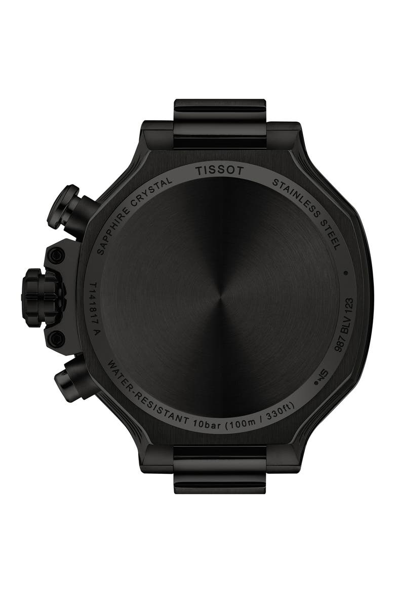 T-Race Chronograph Silicone Strap Watch, 38mm, Alternate, color, BLACK