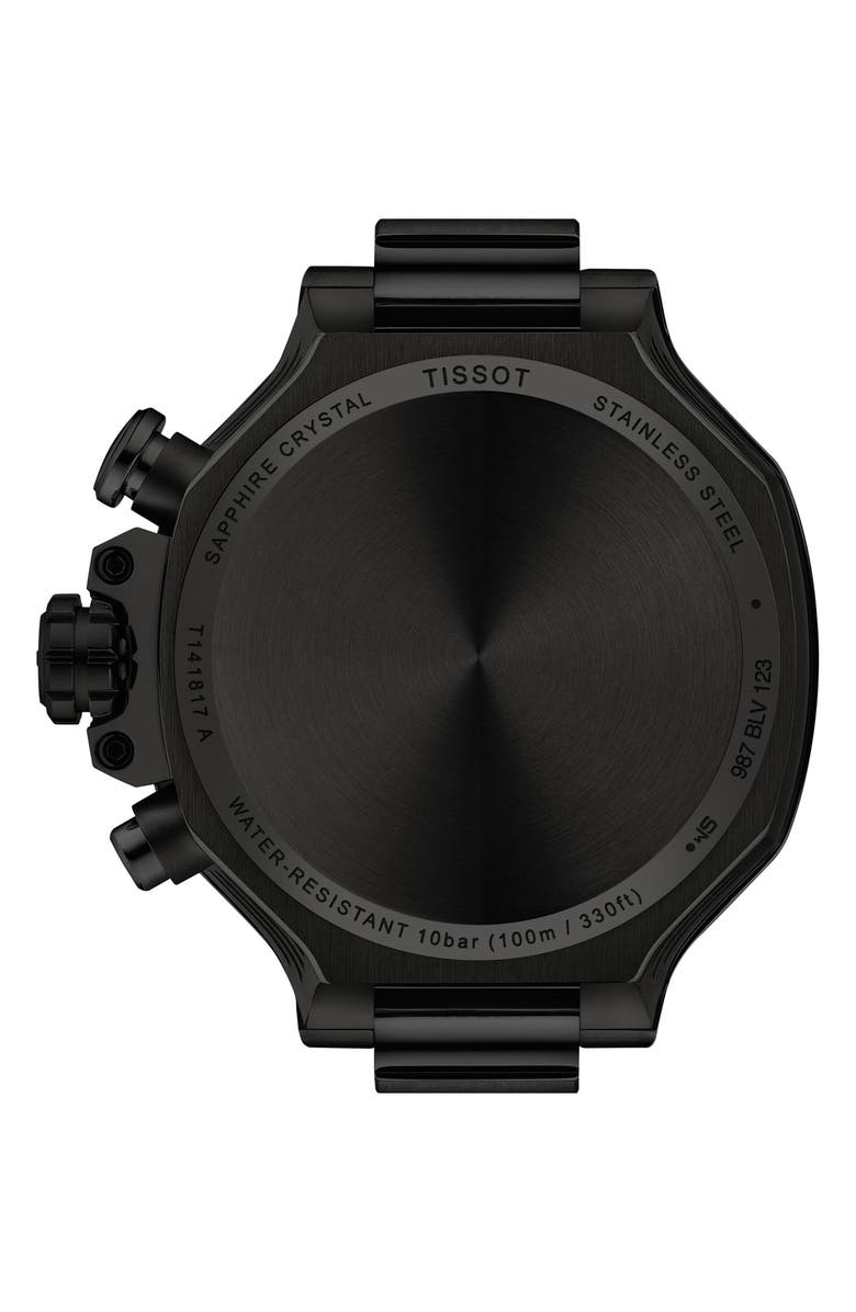 Tissot T-Race Chronograph Silicone Strap Watch, 38mm, Alternate, color, Black