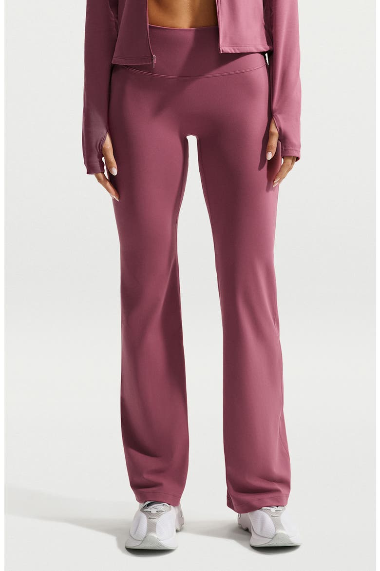 Zenvy Dri-FIT Flare Leggings, Main, color, PINK SMOKE/ WHITE