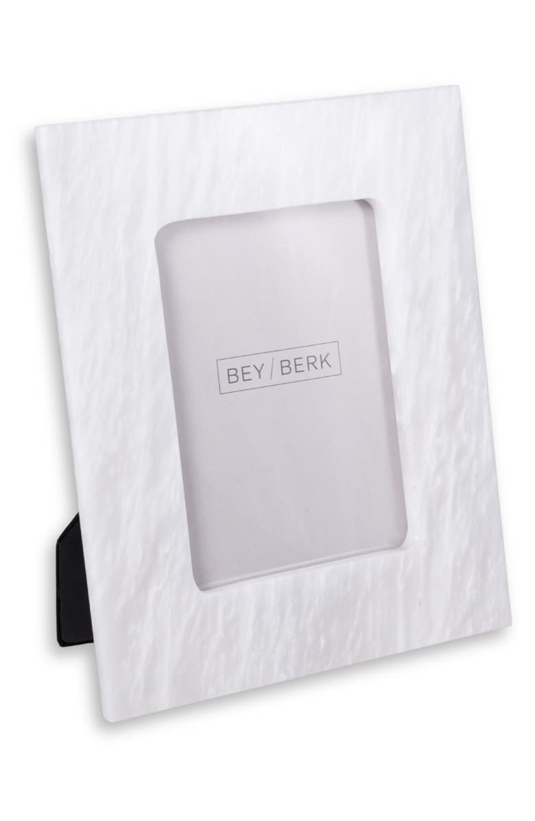 Bey-Berk Marble Picture Frame, Alternate, color, White