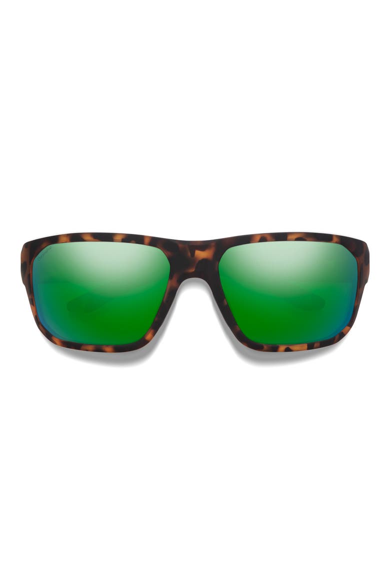Arvo 61mm ChromaPop™ Polarized Wraparound Sunglasses, Main, color, TORTOISE / GLASS GREEN MIRROR