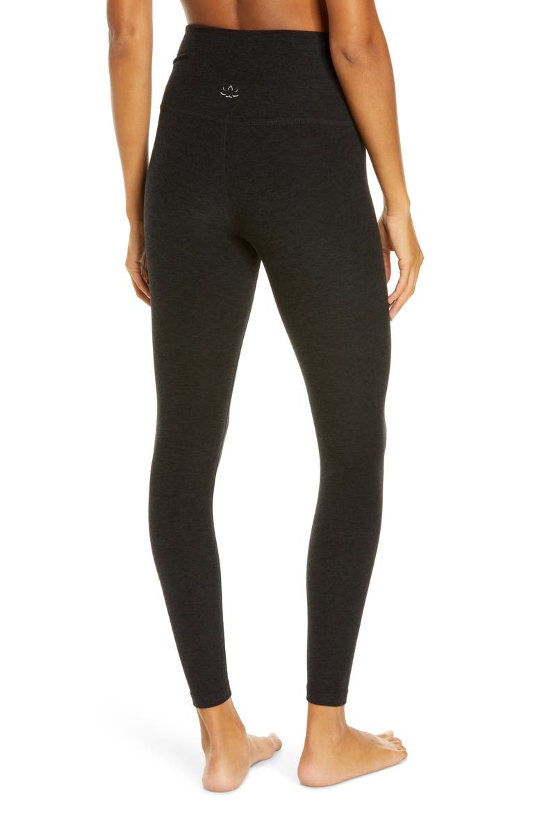 At Your Leisure Space Dye High Waist Midi Leggings, Alternate, color, DARKEST NIGHT