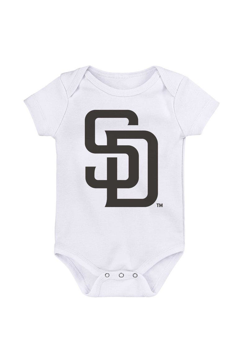 Newborn & Infant Gold/Brown/White San Diego Padres Minor League Player Three-Pack Bodysuit Set, Alternate, color, Gold