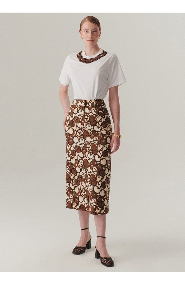 Exquise Rosalie Midi Skirt, Alternate, color, Brown