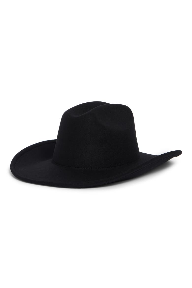 Felt Cowboy Hat, Main, color, BLACK