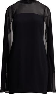 Lauren Ralph Lauren Cape Long Sleeve Cocktail Minidress
